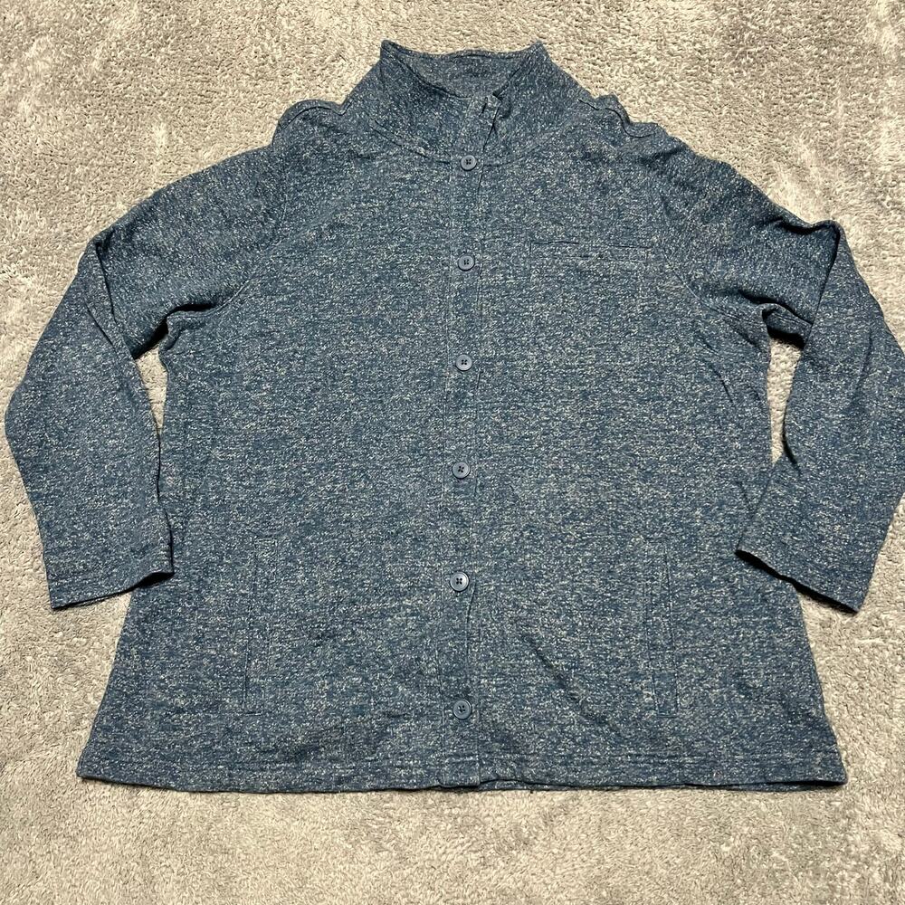 Duluth Trading Co Jacket Womens XXL Hemp Organic Cotton Buttonfront  Blue